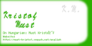 kristof must business card